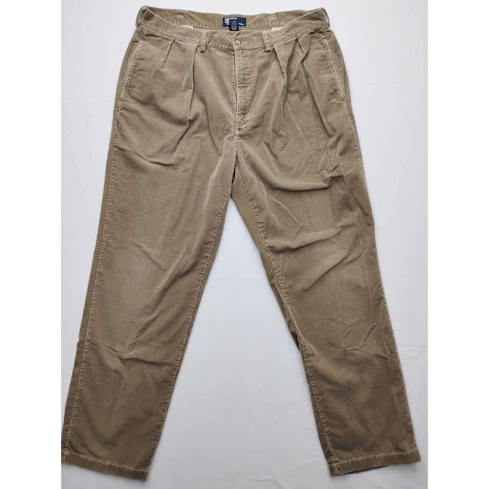 Polo Cords Ralph Lauren Corduroy Andrew Pants Men's 38x34 Pleated Vintage